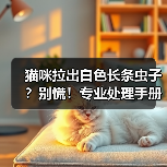 猫咪拉出白色长条虫子？别慌！专业处理手册来了