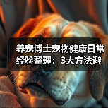 养宠博士宠物健康日常经验整理：3大方法避坑指南