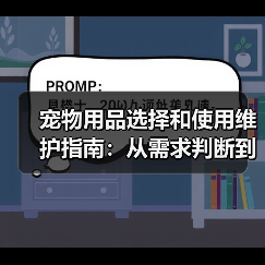 宠物用品选择和使用维护指南:从需求判断到保养全攻略(图2) 宠物用品选择和使用维护指南:从需求判断到保养全攻略(图2)